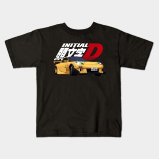 Initial D - FD RX-7 yellow drift Kids T-Shirt